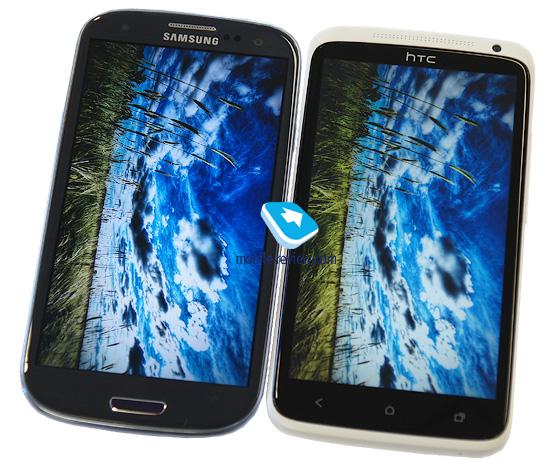 Всі апарати від Samsung як один йдуть в синяву, кольору холодні, тоді як на екрані HTC One X - теплі і більш приємні для ока